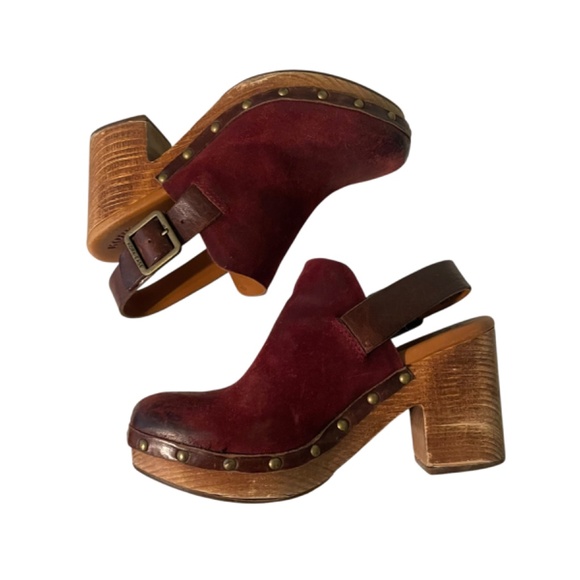 Kork-Ease Rosalind Suede Buckle Chunky Platform Heel Clog Size 6 - Picture 4 of 10